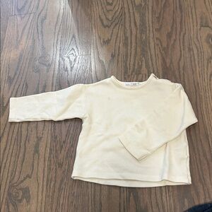 Zara Cream Long Sleeve Kids Tee
